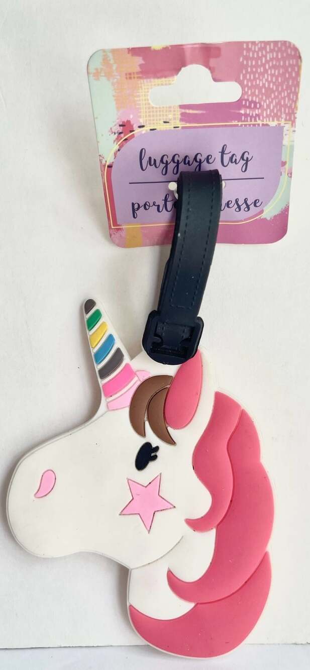 Greenbrier International Unicorn Luggage Tag White Silicone